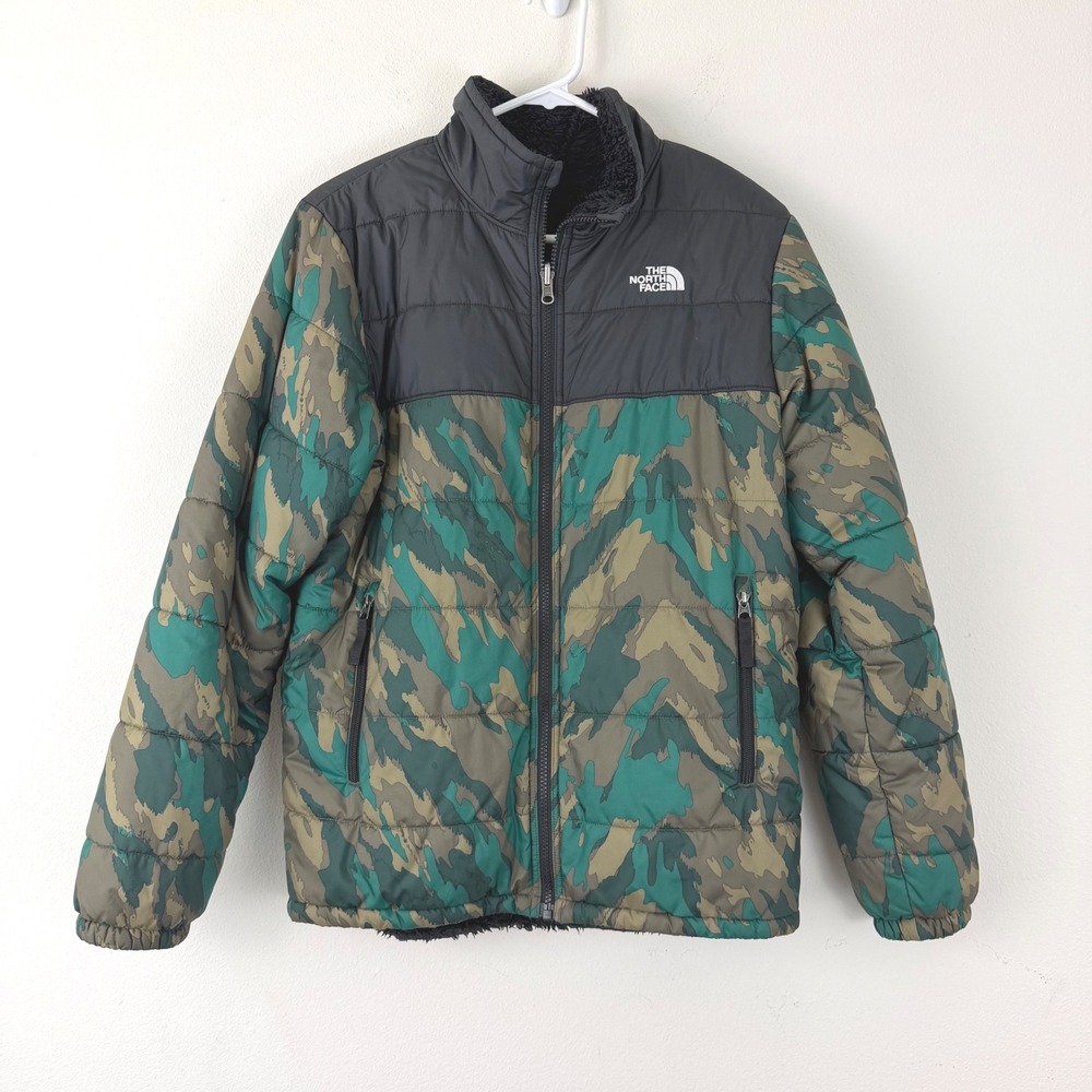 The North Face Kids XL Reversible Camo Puffer Chimborazo Jacket Fleece Lined